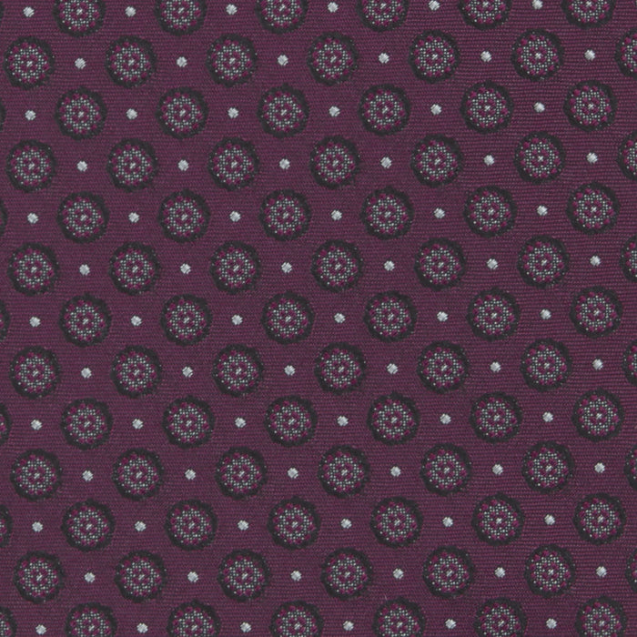 Wine Floral Spot Silk Tie Image 2