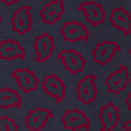 Navy and Red Petal Paisley Silk Tie Image 2