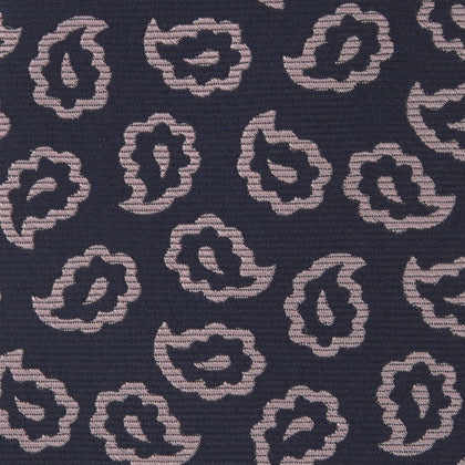 Navy and Pink Petal Paisley Silk Tie Image 2