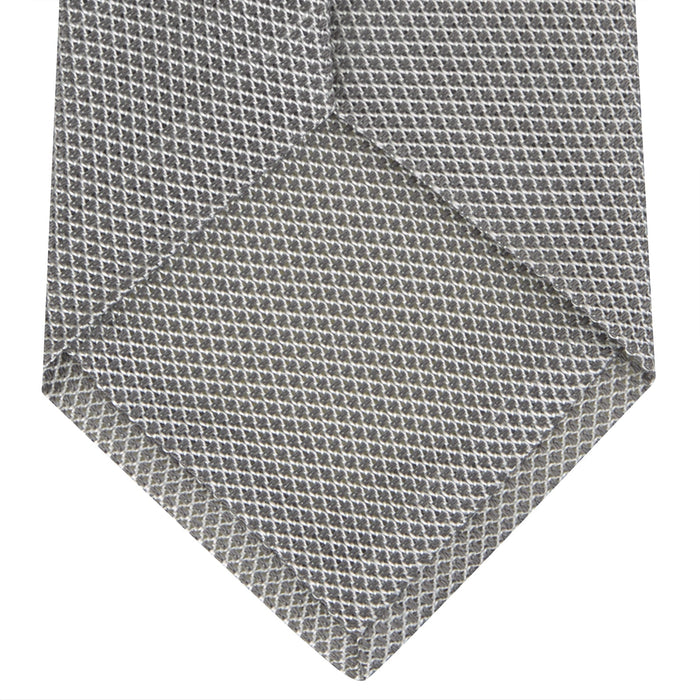 Light Grey Grenadine Silk Tie Image 3