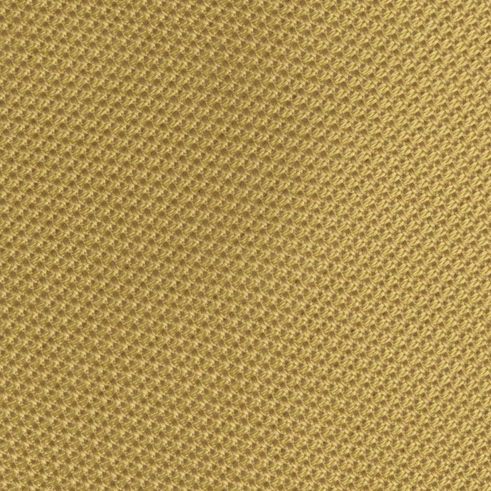 The Turnbull & Asser Gold Grenadine Silk Tie, recognized for its dimensional stability, is shown rolled up against a plain white background.