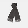 View 1 of product A sartorial essential, the Turnbull & Asser Dark Grey Pure Cashmere Scarf features fringed ends and is shown neatly folded on a plain white background.