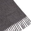View 2 of product A sartorial essential, the Turnbull & Asser Dark Grey Pure Cashmere Scarf features fringed ends and is shown neatly folded on a plain white background.