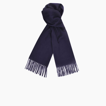 Navy Pure Cashmere Scarf Image 2