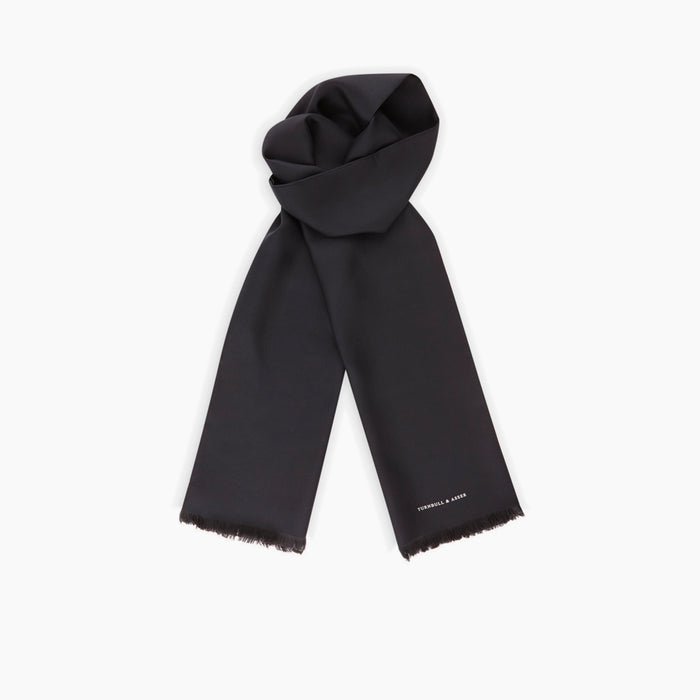 Plain Black Silk Scarf Image 2