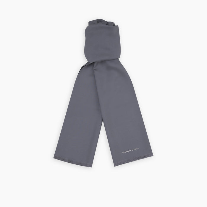 Plain Grey Silk Scarf Image 2