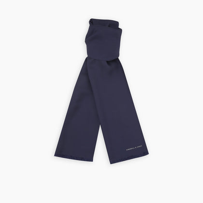 Plain Navy Silk Scarf Image 2