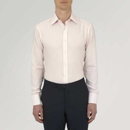 Pink Cashmere Blend Shirt with T&A Collar and 3-Button Cuffs Image 1