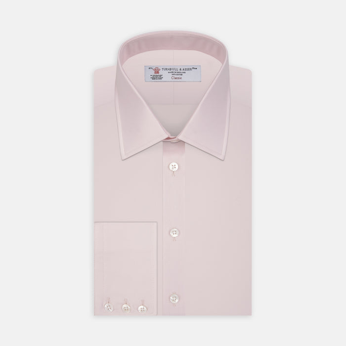 Pink Cotton Shirt with T&A Collar and 3-Button Cuffs