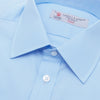 View 5 of product A Light Blue Cotton Shirt with T&A Collar and Double Cuffs by Turnbull & Asser, neatly folded and displayed on a plain white background.