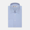 View 1 of product A Light Blue Cotton Shirt with T&A Collar and Double Cuffs by Turnbull & Asser, neatly folded and displayed on a plain white background.