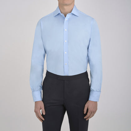 Blue Shirt with Regent Collar and 2-Button Cocktail Cuffs Image 1