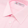 View 5 of product The Turnbull & Asser Pink End-on-End Shirt features a T&A collar, 3-button cuffs, and white buttons—a refined choice for any smart look—shown neatly folded against a plain white background.