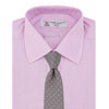 View 4 of product A neatly folded Turnbull & Asser Lilac End-on-End Shirt with T&A collar and 3-button cuffs, featuring white buttons and long sleeves, is displayed on a plain white background.