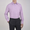 View 2 of product A neatly folded Turnbull & Asser Lilac End-on-End Shirt with T&A collar and 3-button cuffs, featuring white buttons and long sleeves, is displayed on a plain white background.
