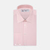 View 1 of product The Turnbull & Asser Pink Bengal Stripe Shirt with a T&A collar and 3-button cuffs is displayed against a white background.