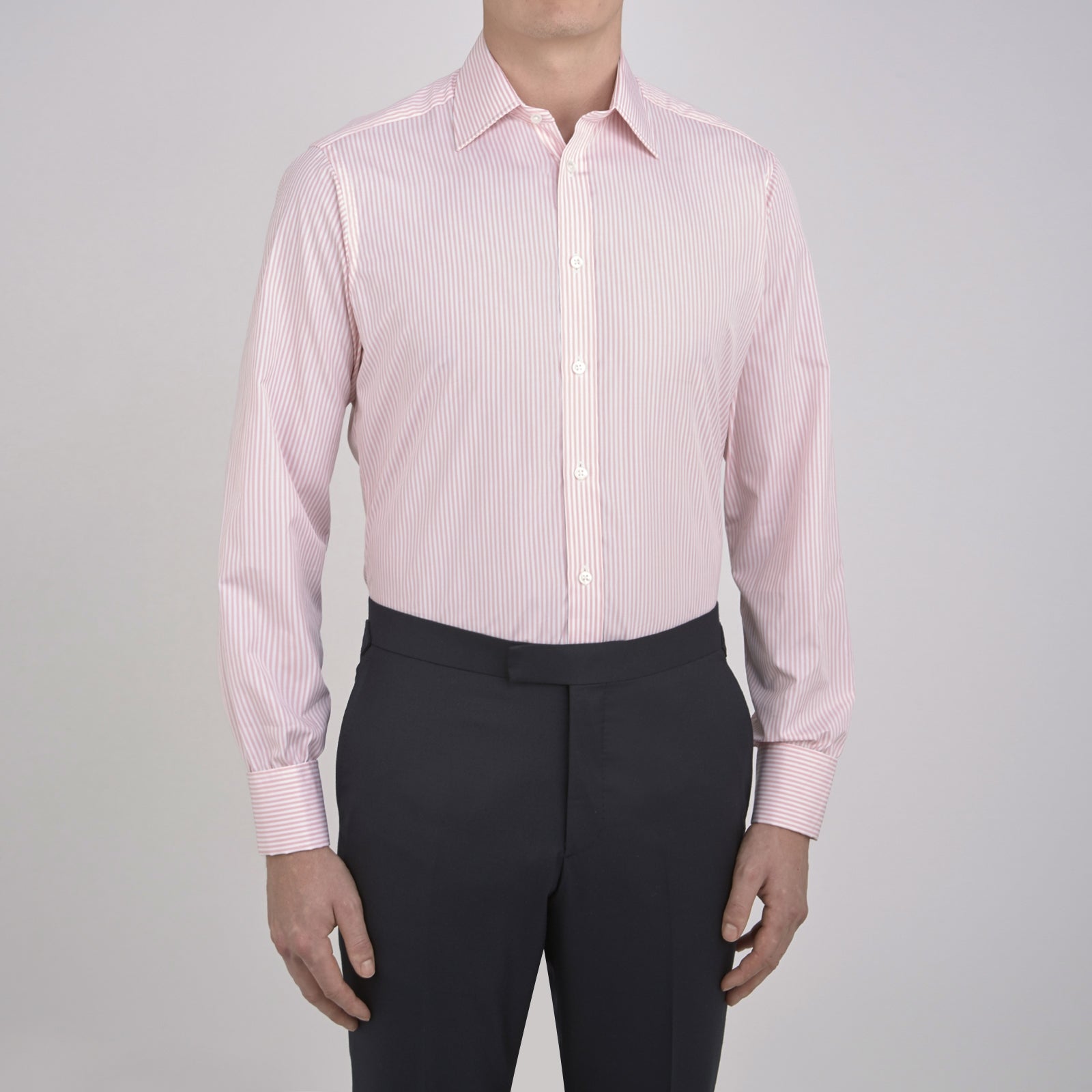 View 2 of product A neatly folded Turnbull & Asser blue shirt with a regent collar and 2-button cocktail cuffs, displayed against a plain white background.
