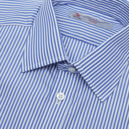 Blue Bengal Stripe Shirt with T&A Collar and Double Cuffs Image 4