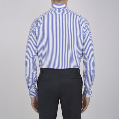 Blue and White Candy Stripe Shirt with T&A Collar and 3-Button Cuffs Image 2