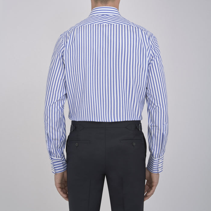 Blue and White Candy Stripe Shirt with T&A Collar and 3-Button Cuffs Image 2