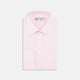 The Turnbull & Asser Pink Fine Check Shirt features a T&A collar, double cuffs, and classic white buttons, neatly folded and displayed against a plain white background.