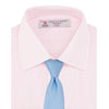 View 4 of product The Turnbull & Asser Pink Fine Check Shirt features a T&A collar, double cuffs, and classic white buttons, neatly folded and displayed against a plain white background.