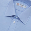View 5 of product A Blue Prince of Wales Check Shirt by Turnbull & Asser, featuring a T&A collar and 3-button cuffs, is displayed against a plain white background.