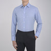 View 2 of product A Blue Prince of Wales Check Shirt by Turnbull & Asser, featuring a T&A collar and 3-button cuffs, is displayed against a plain white background.