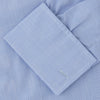View 6 of product The Turnbull & Asser Blue Prince of Wales Check Shirt features a T&A collar and double cuffs, shown against a white background—ideal for timeless, minimalist style.