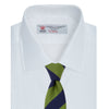 View 4 of product The Turnbull & Asser White Herringbone Superfine Cotton Shirt features a T&A collar and 3-button cuffs, displayed against a light blue background—ideal for minimalist styles or pairing with bold ties.