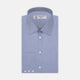 The Blue Herringbone Superfine Cotton Shirt by Turnbull & Asser features a T&A collar and 3-button cuffs, offering a refined minimalist look. Displayed against a plain white background.