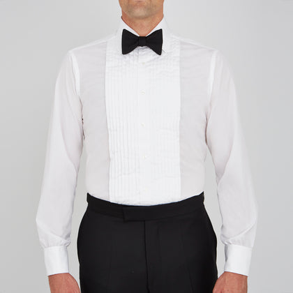 White Sea Island Quality Cotton Dress Shirt with T&A Collar and Double Cuffs Image 1