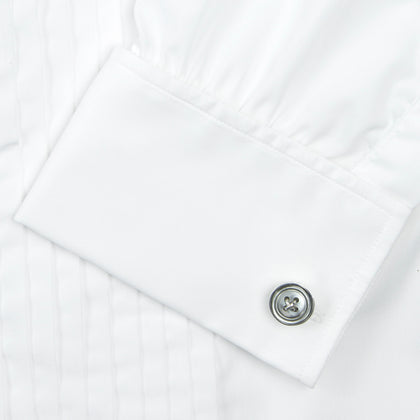 White Sea Island Quality Cotton Dress Shirt with T&A Collar and Double Cuffs Image 5