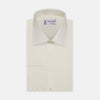 View 1 of product The Cream Sea Island Quality Cotton Shirt by Turnbull & Asser features a T&A collar and 3-button cuffs, crafted from premium cotton and displayed neatly folded against a plain white background.