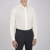 View 2 of product The Cream Sea Island Quality Cotton Shirt by Turnbull & Asser features a T&A collar and 3-button cuffs, crafted from premium cotton and displayed neatly folded against a plain white background.