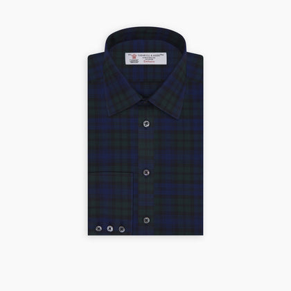 Blackwatch Brushed Cotton Shirt with T&A Collar and Button Cuffs Image 4