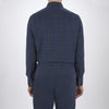 View 3 of product The Turnbull & Asser Blackwatch Brushed Cotton Shirt features a T&A collar, button cuffs, and a stylish dark blue and green plaid—perfect for any seasonal collection. Displayed here neatly folded on a plain white background.