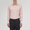 View 2 of product Turnbull & Asser’s Pink, Red and Blue Pencil Stripe Shirt features a T&A collar, double cuffs, and multicolored vertical stripes on a light pink base—perfect for adding spring style to your wardrobe.