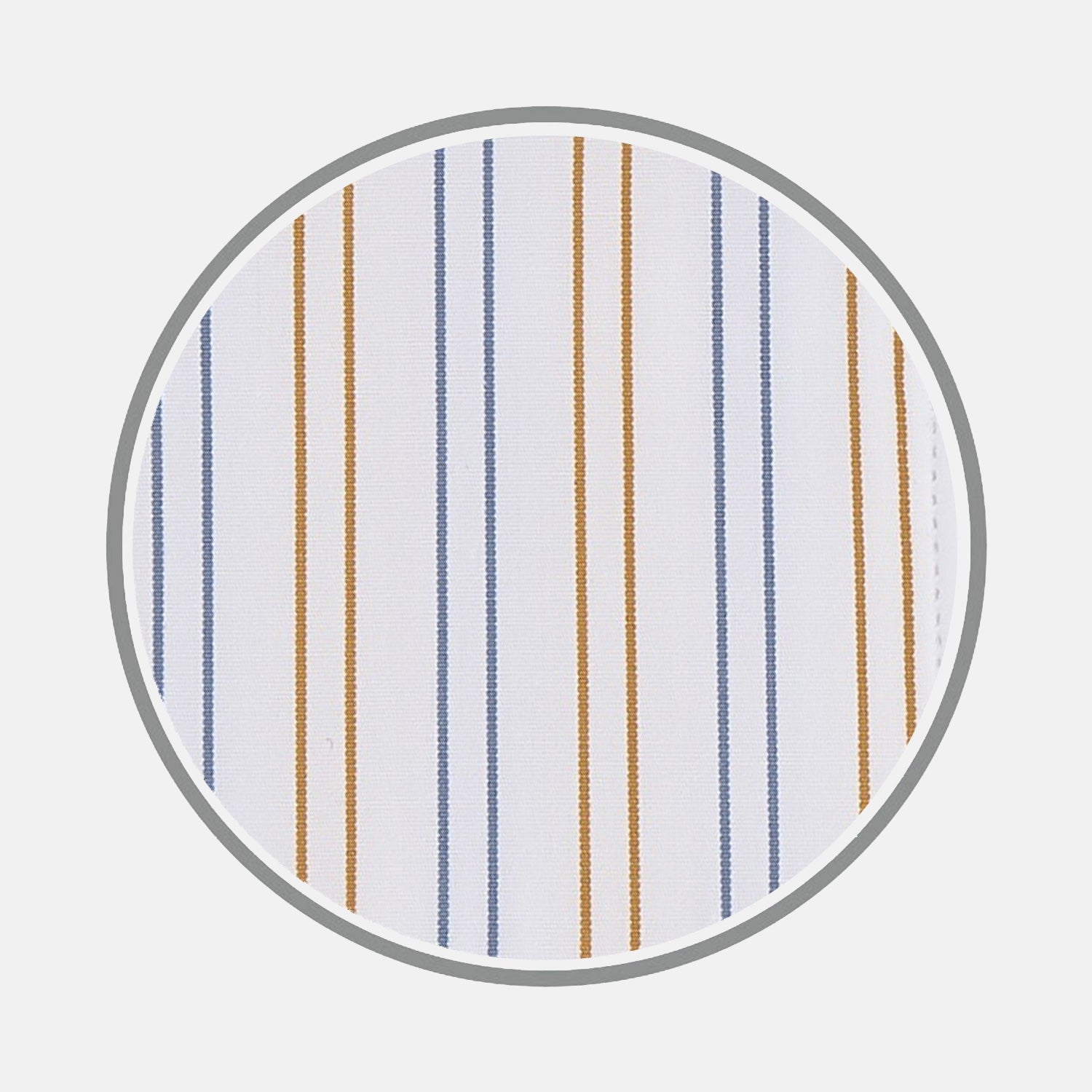 View 1 of product White, Gold and Blue Double Stripe Cotton Fabric