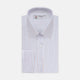 The Turnbull & Asser Red and Navy Supraluxe Stripe Shirt features a T&A collar, double cuffs, and thin vertical blue and red stripes on white premium cotton. Displayed folded against a plain white background.