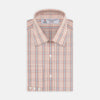 View 1 of product A neatly folded Turnbull & Asser Red, Grey and Navy Mixed Check Shirt features a T&A collar, white buttons, and 3-button cuffs. The label inside the collar is visible—a standout for any seasonal look.