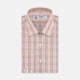 A neatly folded Turnbull & Asser Red, Grey and Navy Mixed Check Shirt features a T&A collar, white buttons, and 3-button cuffs. The label inside the collar is visible—a standout for any seasonal look.