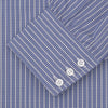 View 2 of product The Turnbull & Asser Navy Rich Check Shirt features a T&A collar, 3-button cuffs, and a checked pattern, shown laid flat on a white background.