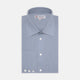The Turnbull & Asser Blue Cashmere Blend Shirt features a T&A collar and 3-button cuffs, elegantly folded and showcased against a plain white background.
