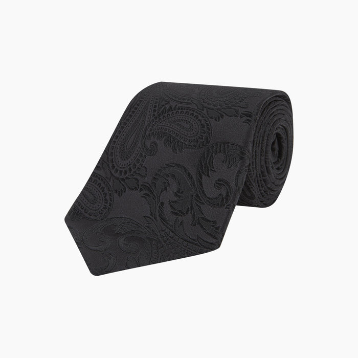 Black Paisley Silk Tie Image 4