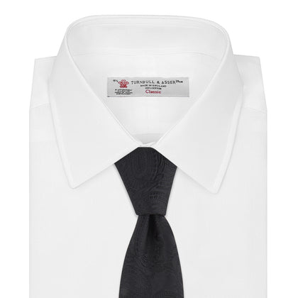 Black Paisley Silk Tie Image 1