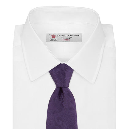 Purple Paisley Silk Tie Image 1