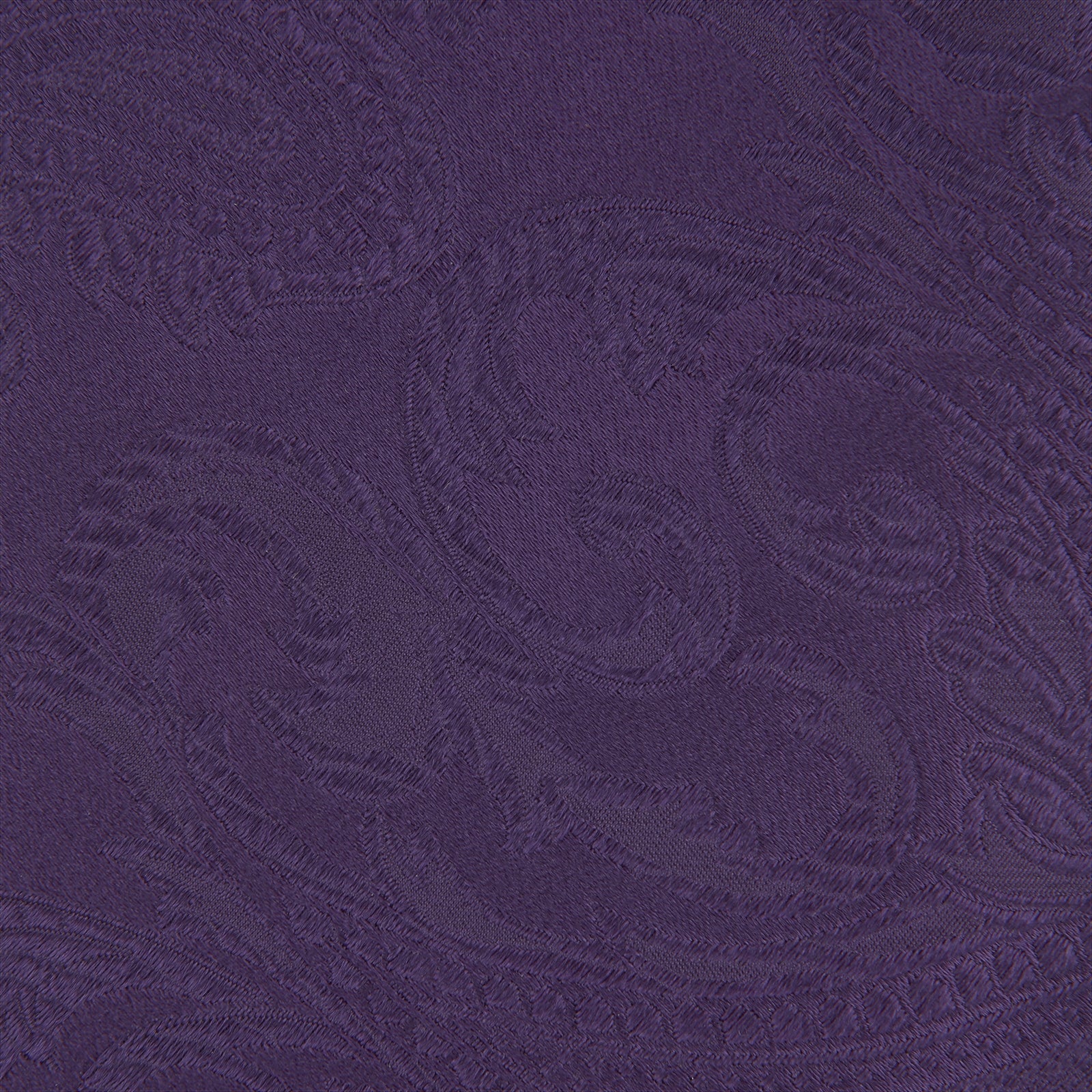 View 3 of product The Turnbull & Asser Purple Paisley Silk Tie, shown rolled on a white background, features an elegant paisley design—a stylish statement piece for any occasion.