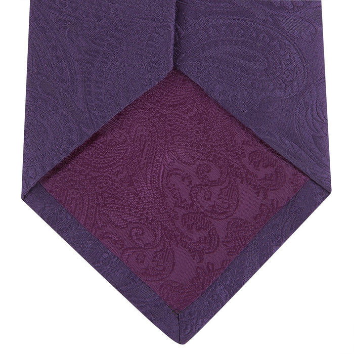 Purple Paisley Silk Tie Image 3