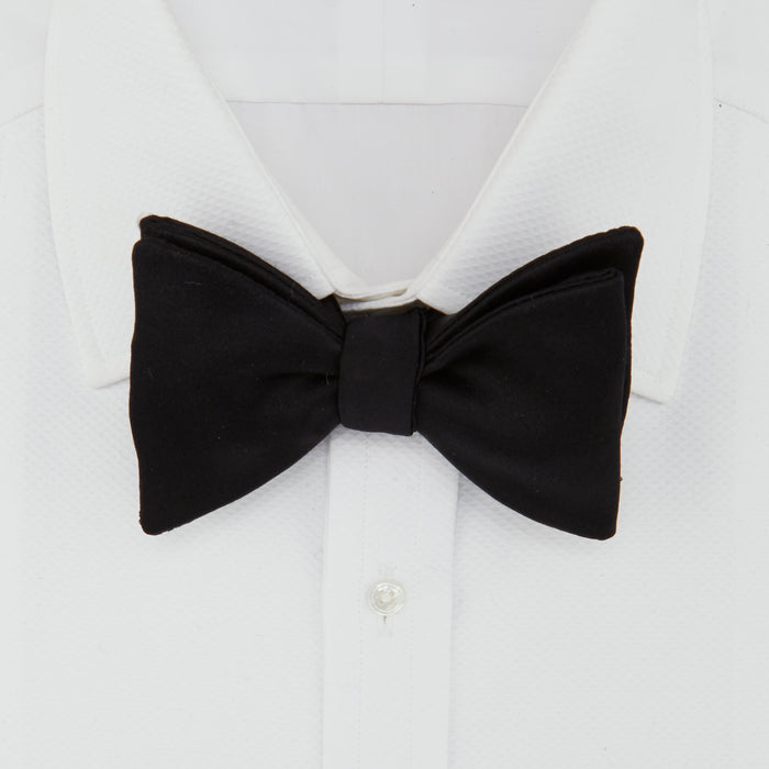 Black Satin Bow Tie Image 1